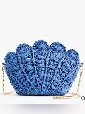 J. Crew Woven Shell Clutch with Chain Strap